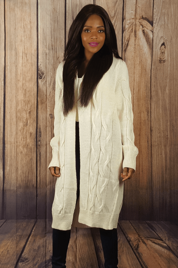 Hooded Chunky Knitted Longline Cardigan Jorence Fashion